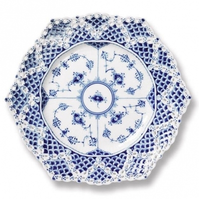 ブルーフルーテッド フルレース プレート ダブルレース 21cm|ロイヤル