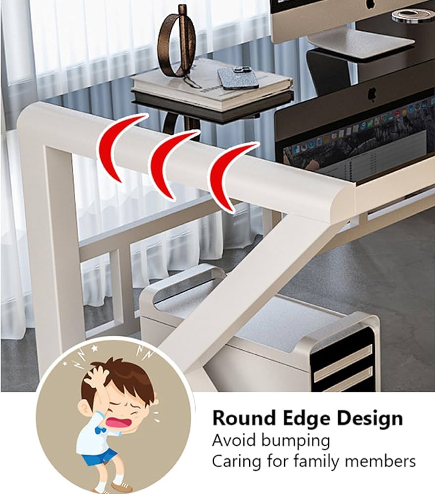 Amazon | モダンでシンプルなワークテーブル、強化ガラスワーク