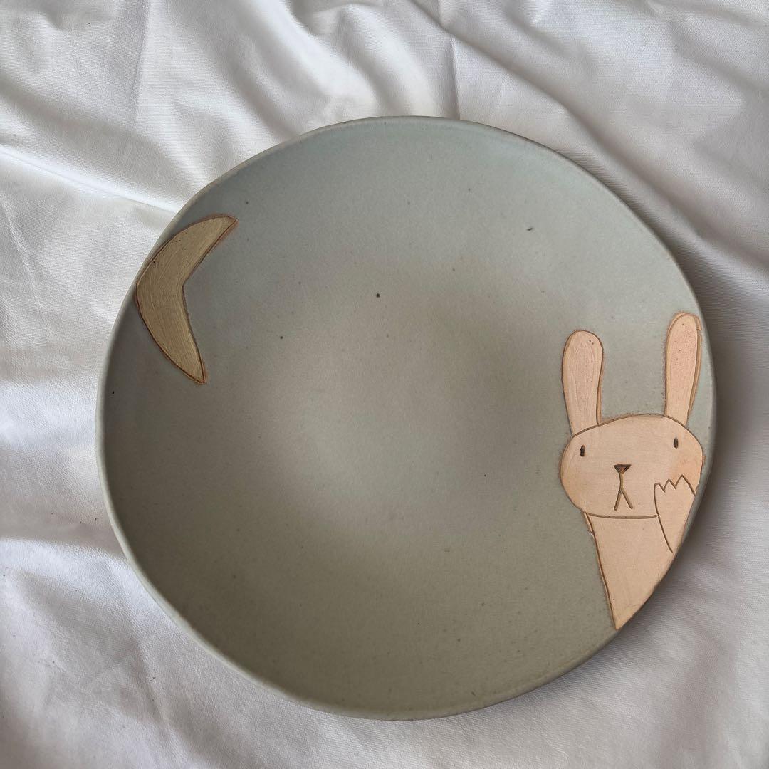長田恵　大きめお皿と猫の置き物 再入荷！＊長田恵＊ネコとお月さま＊しかく皿 - MAMENEKO2'S GALLERY